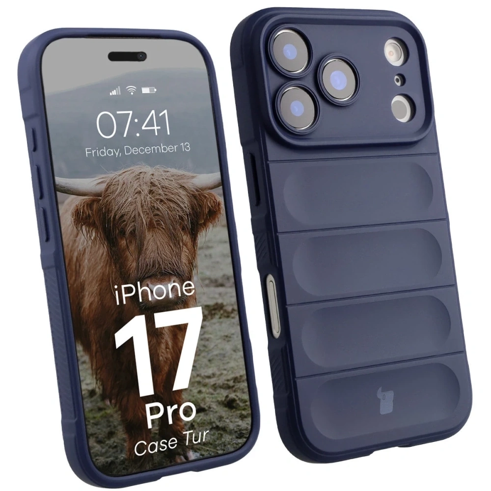 Pancerne etui Bizon Case Tur do Apple iPhone 17 Pro granatowe