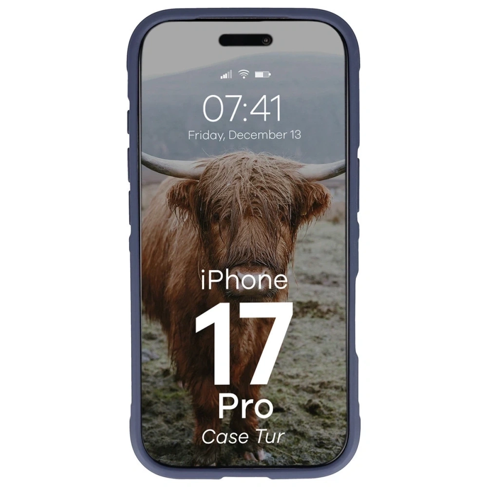 Pancerne etui Bizon Case Tur do Apple iPhone 17 Pro granatowe