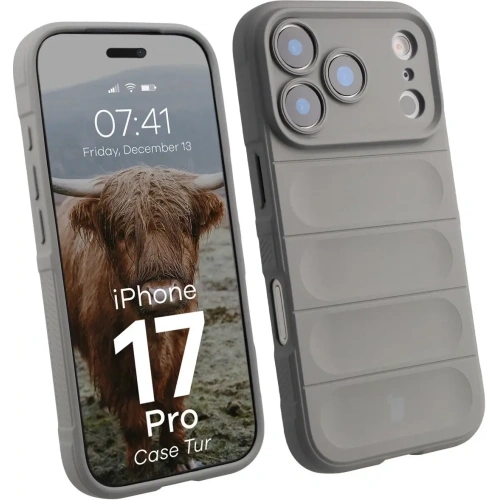 Pancerne etui Bizon Case Tur do Apple iPhone 17 Pro jasnoszare