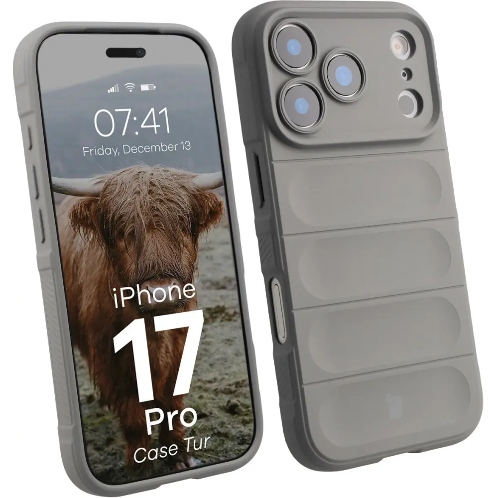 Pancerne etui Bizon Case Tur do Apple iPhone 17 Pro jasnoszare