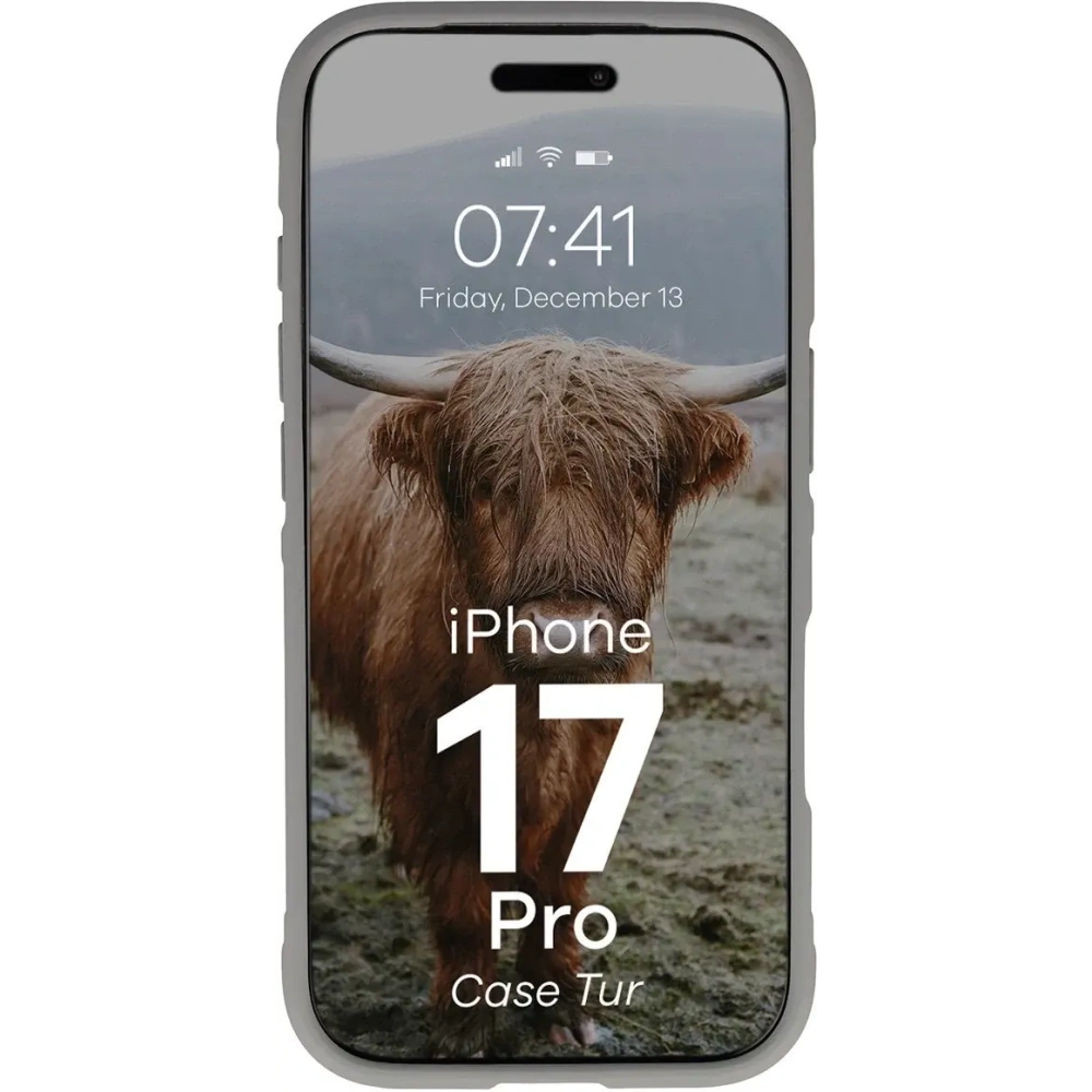 Pancerne etui Bizon Case Tur do Apple iPhone 17 Pro jasnoszare