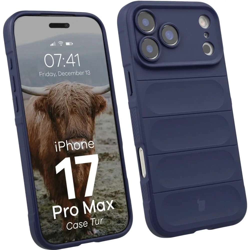 Pancerne etui Bizon Case Tur do Apple iPhone 17 Pro Max granatowe