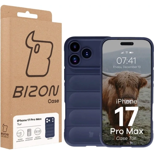 Pancerne etui Bizon Case Tur do Apple iPhone 17 Pro Max granatowe