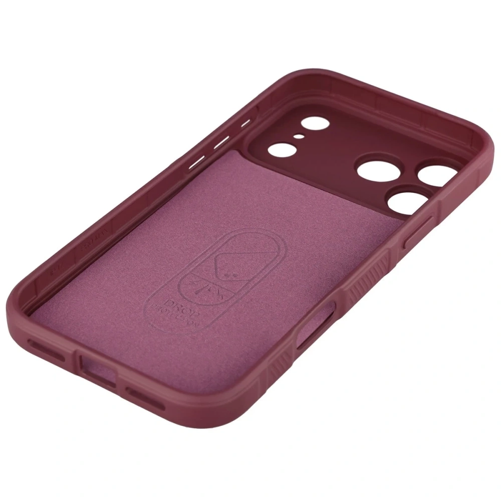Pancerne etui Bizon Case Tur do Apple iPhone 17 Pro Max burgundowe