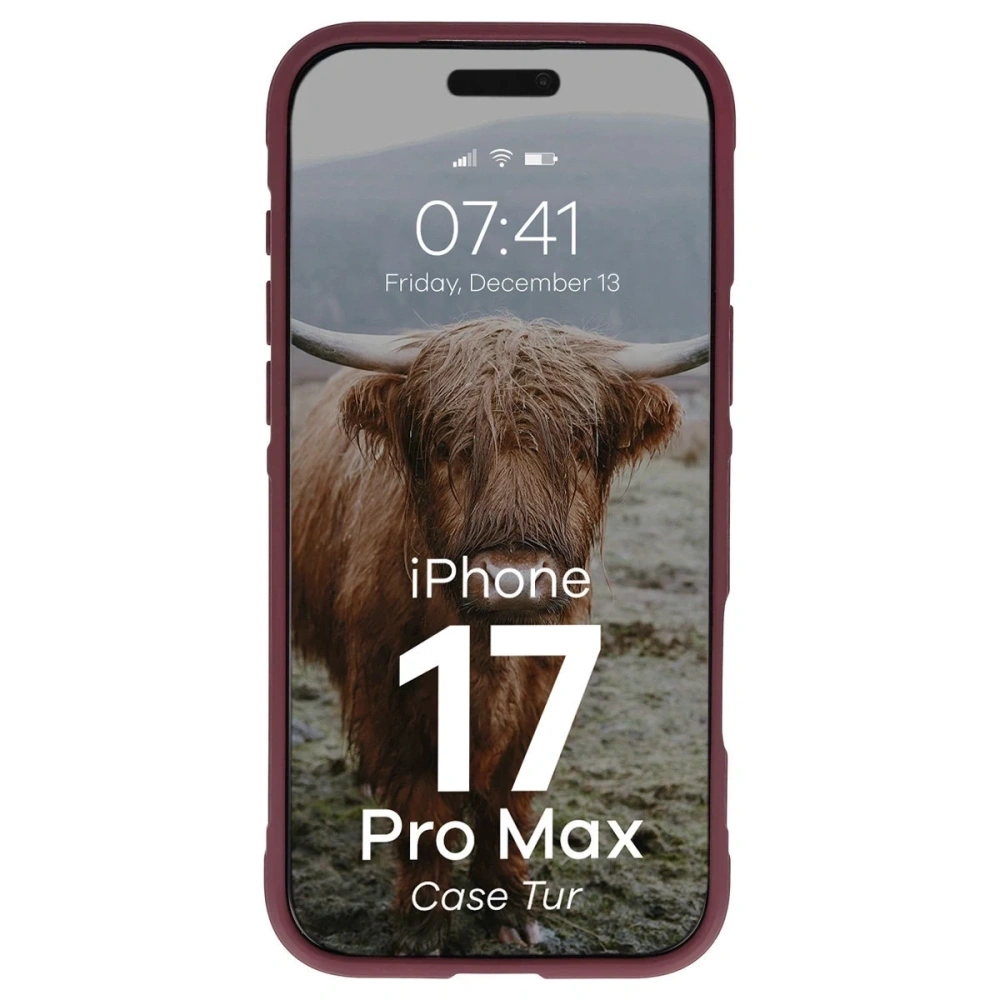 Pancerne etui Bizon Case Tur do Apple iPhone 17 Pro Max burgundowe