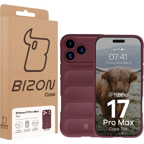 Pancerne etui Bizon Case Tur do Apple iPhone 17 Pro Max burgundowe