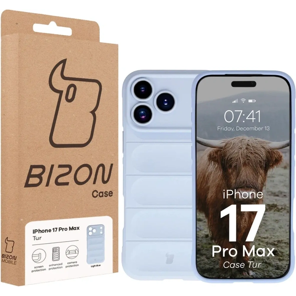Pancerne etui Bizon Case Tur do Apple iPhone 17 Pro Max jasnoniebieskie