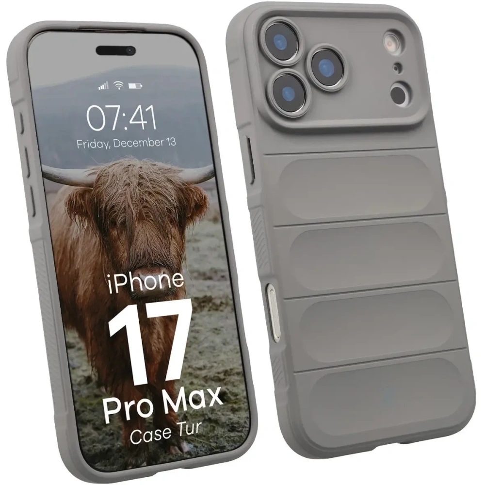 Pancerne etui Bizon Case Tur do Apple iPhone 17 Pro Max jasnoszare
