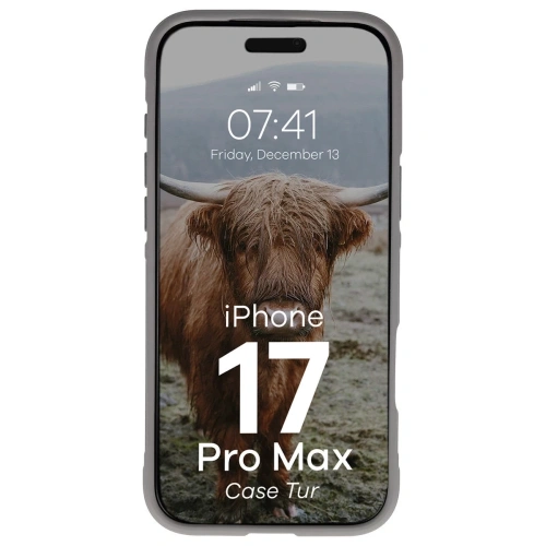 Pancerne etui Bizon Case Tur do Apple iPhone 17 Pro Max jasnoszare