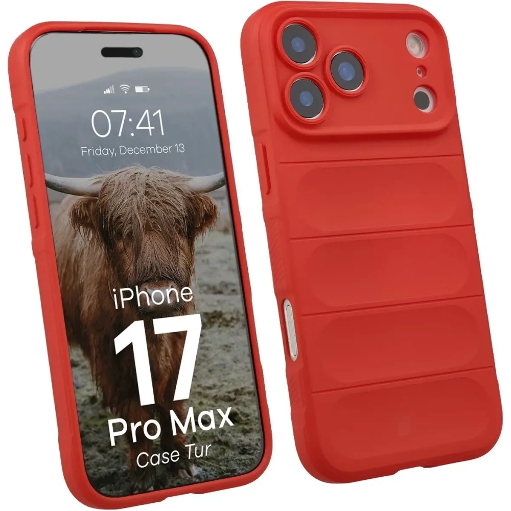 Pancerne etui Bizon Case Tur do Apple iPhone 17 Pro Max czerwone