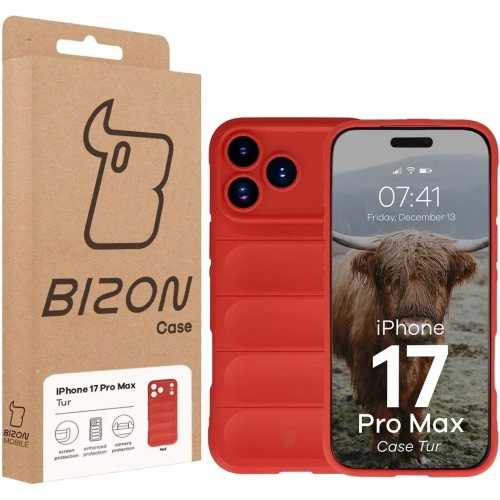 Pancerne etui Bizon Case Tur do Apple iPhone 17 Pro Max czerwone