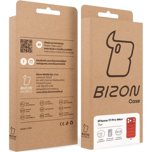 Pancerne etui Bizon Case Tur do Apple iPhone 17 Pro Max czerwone