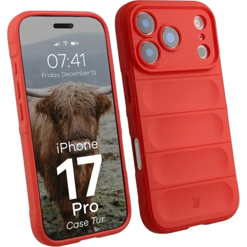 Pancerne etui Bizon Case Tur do Apple iPhone 17 Pro czerwone