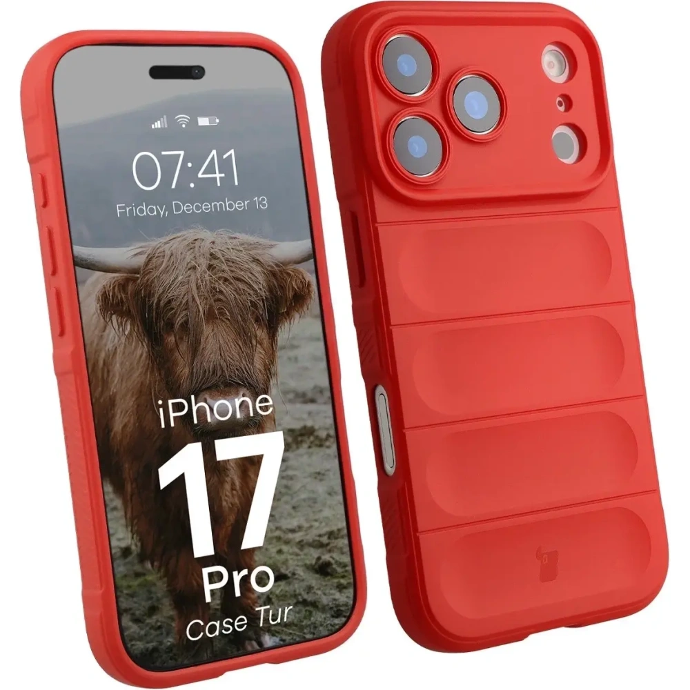 Pancerne etui Bizon Case Tur do Apple iPhone 17 Pro czerwone