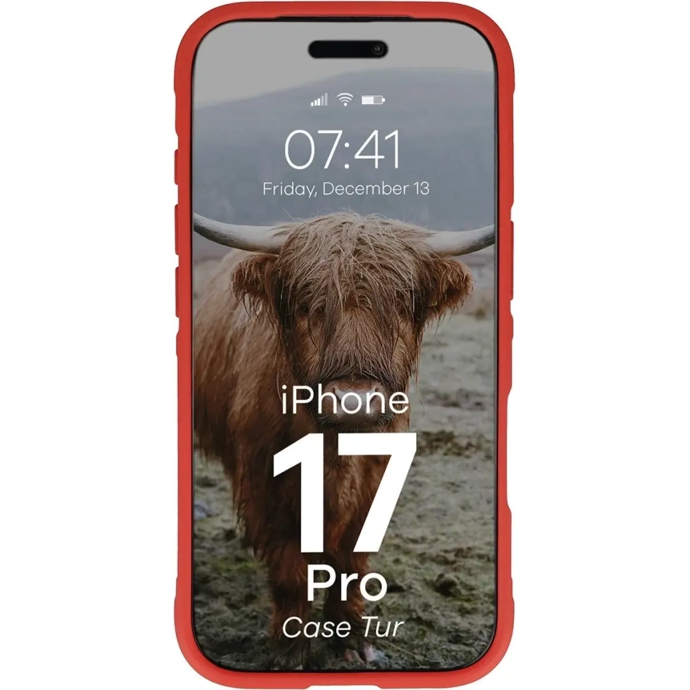 Pancerne etui Bizon Case Tur do Apple iPhone 17 Pro czerwone