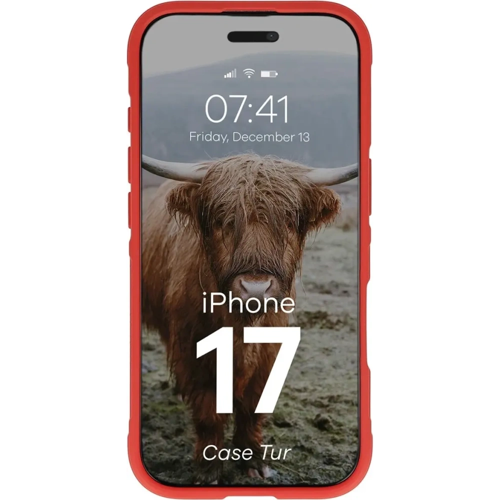 Pancerne etui Bizon Case Tur do Apple iPhone 17 czerwone