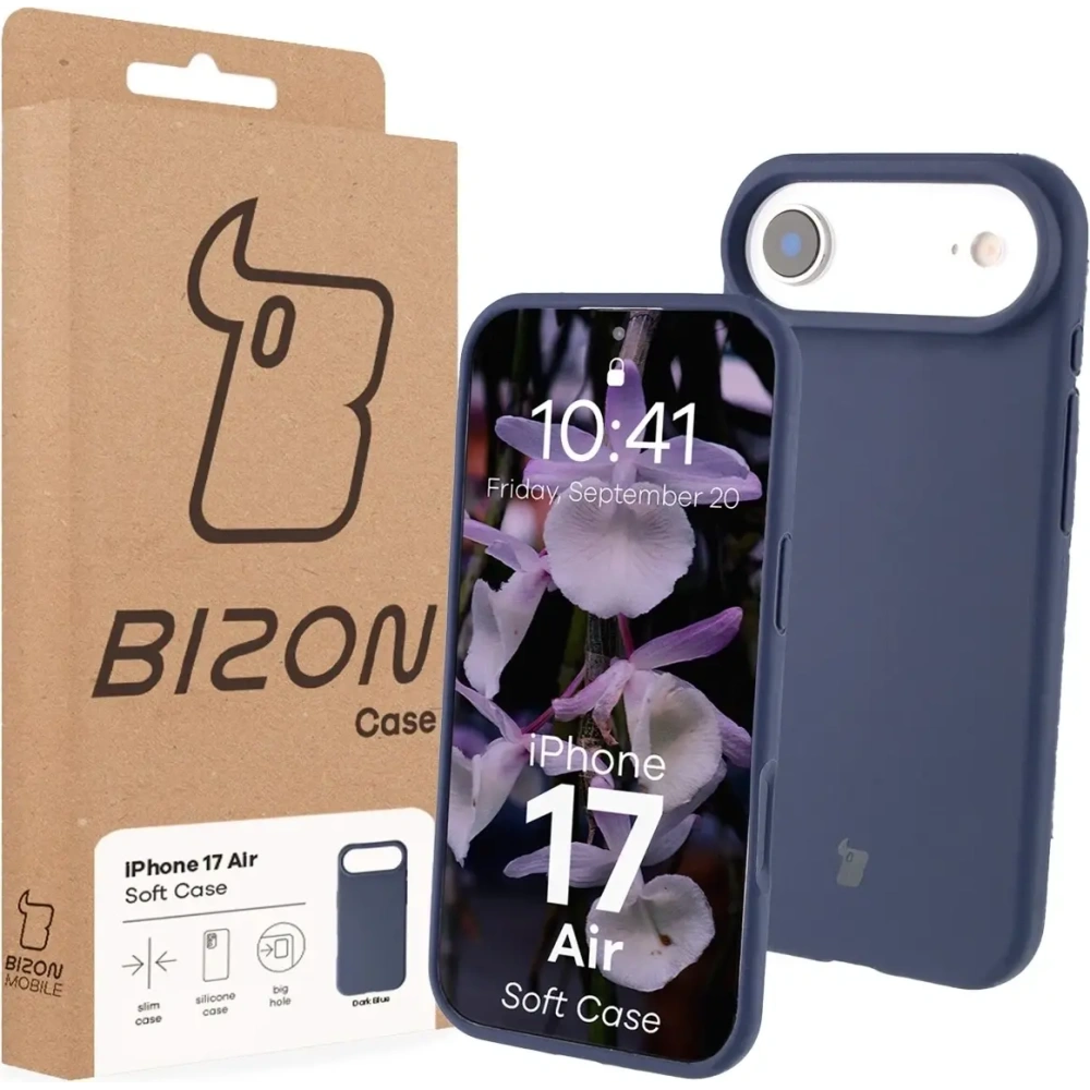 Silikonowe etui Bizon Soft Case do Apple iPhone Air ciemnoniebieskie