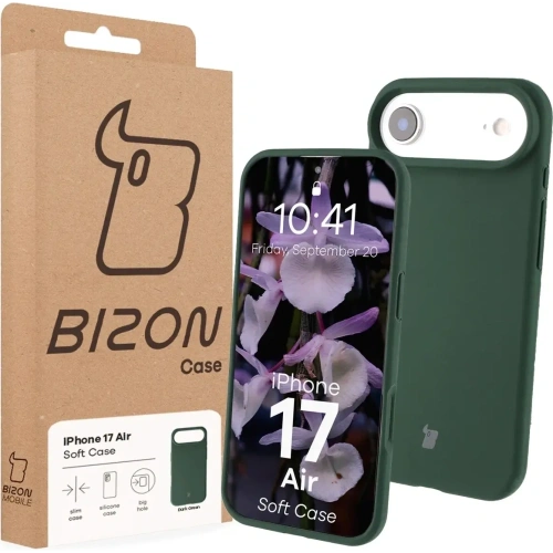Silikonowe etui Bizon Soft Case do Apple iPhone 17 Air ciemnozielone