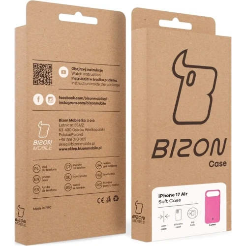 Silikonowe etui Bizon Soft Case do Apple iPhone 17 Air fuksja