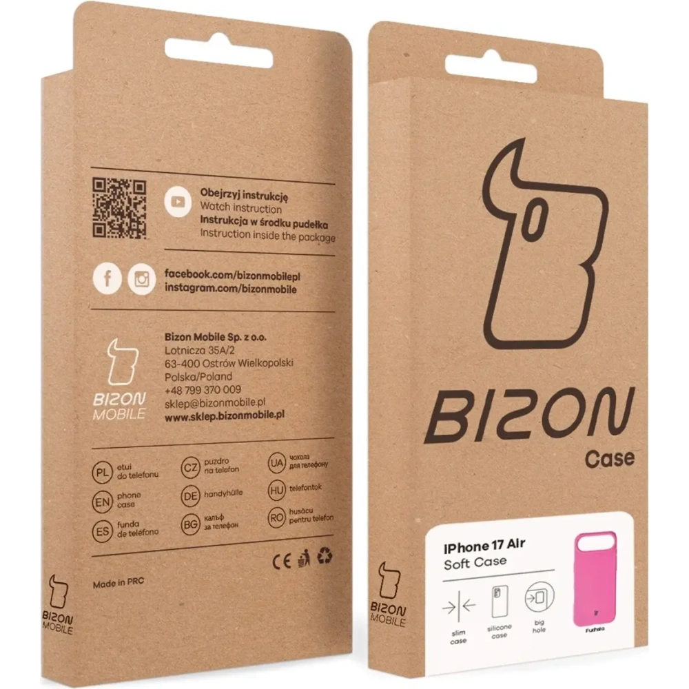 Silikonowe etui Bizon Soft Case do Apple iPhone Air fuksja