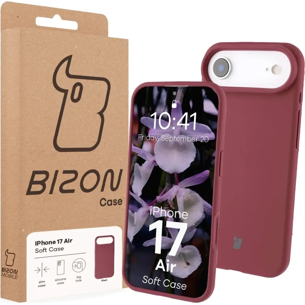 Silikonowe etui Bizon Soft Case do Apple iPhone Air ciemnofioletowe