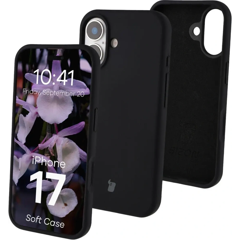 Silikonowe etui Bizon Soft Case do Apple iPhone 17 czarne