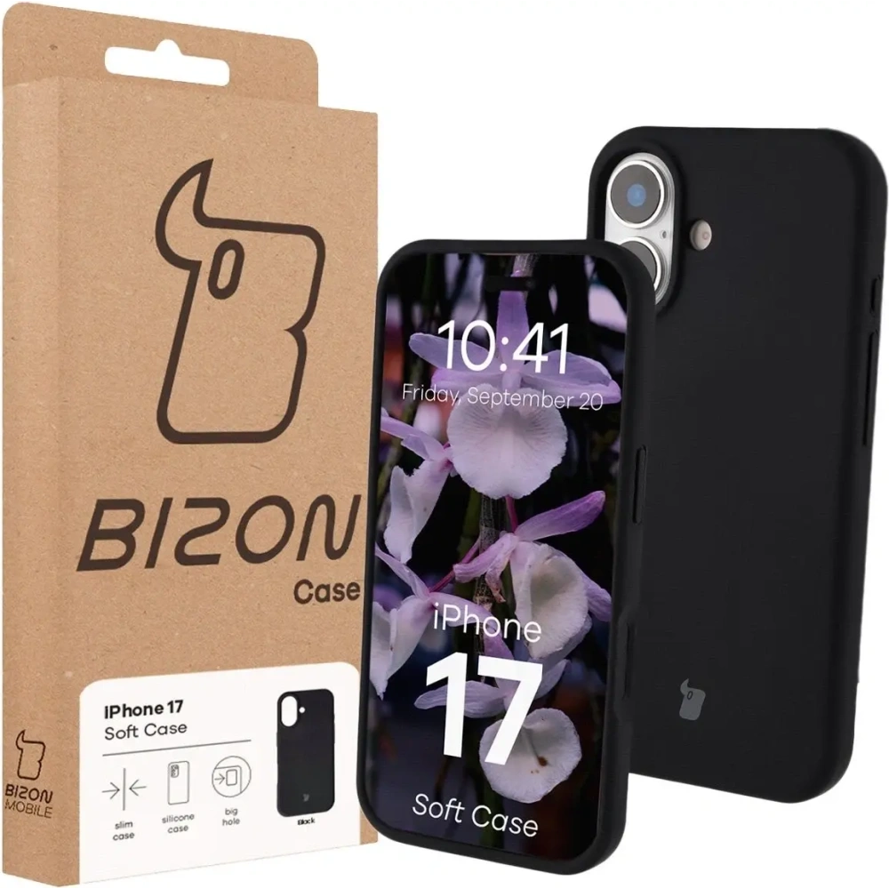 Silikonowe etui Bizon Soft Case do Apple iPhone 17 czarne