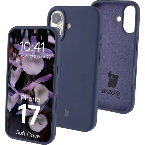 Silikonowe etui Bizon Soft Case do Apple iPhone 17 ciemnoniebieskie