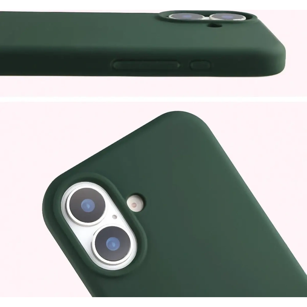 Silikonowe etui Bizon Soft Case do Apple iPhone 17 ciemnozielone