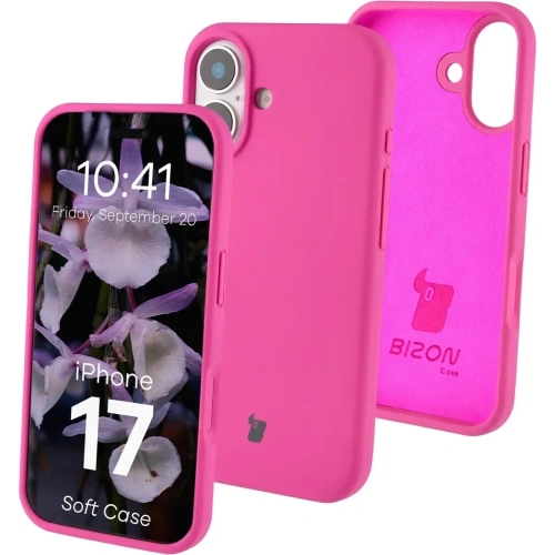 Silikonowe etui Bizon Soft Case do Apple iPhone 17 fuksja