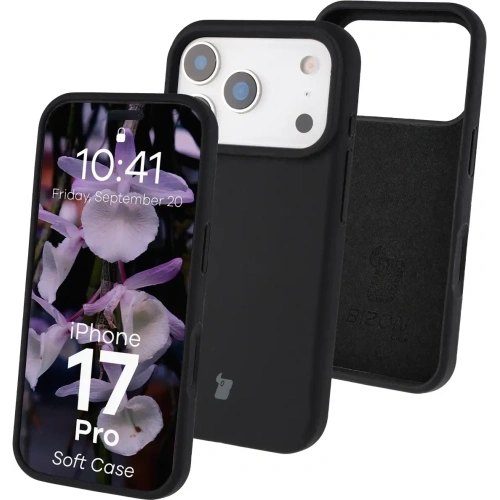 Silikonowe etui Bizon Soft Case do Apple iPhone 17 Pro czarne