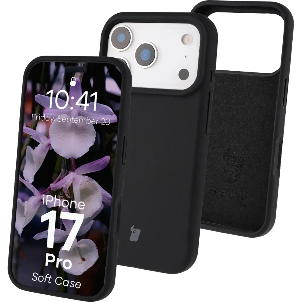Silikonowe etui Bizon Soft Case do Apple iPhone 17 Pro czarne