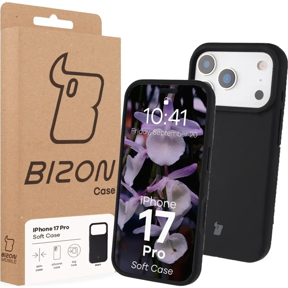 Silikonowe etui Bizon Soft Case do Apple iPhone 17 Pro czarne