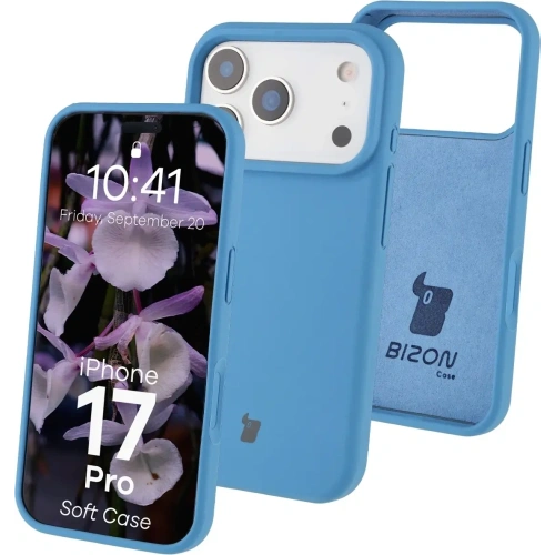 Silikonowe etui Bizon Soft Case do Apple iPhone 17 Pro niebieskie