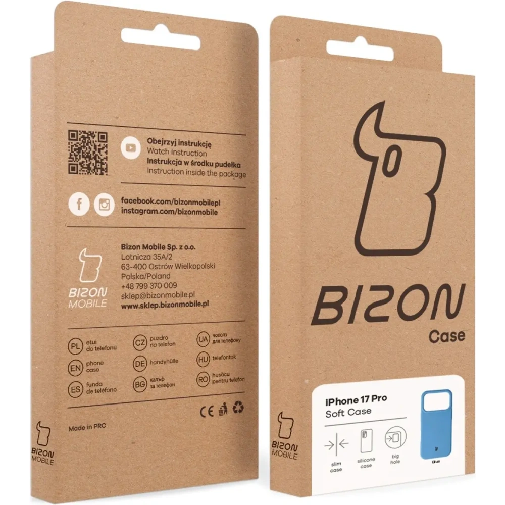 Silikonowe etui Bizon Soft Case do Apple iPhone 17 Pro niebieskie