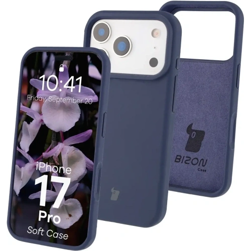 Silikonowe etui Bizon Soft Case do Apple iPhone 17 Pro ciemnoniebieskie