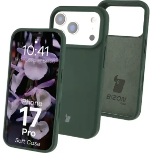 Silikonowe etui Bizon Soft Case do Apple iPhone 17 Pro ciemnozielone