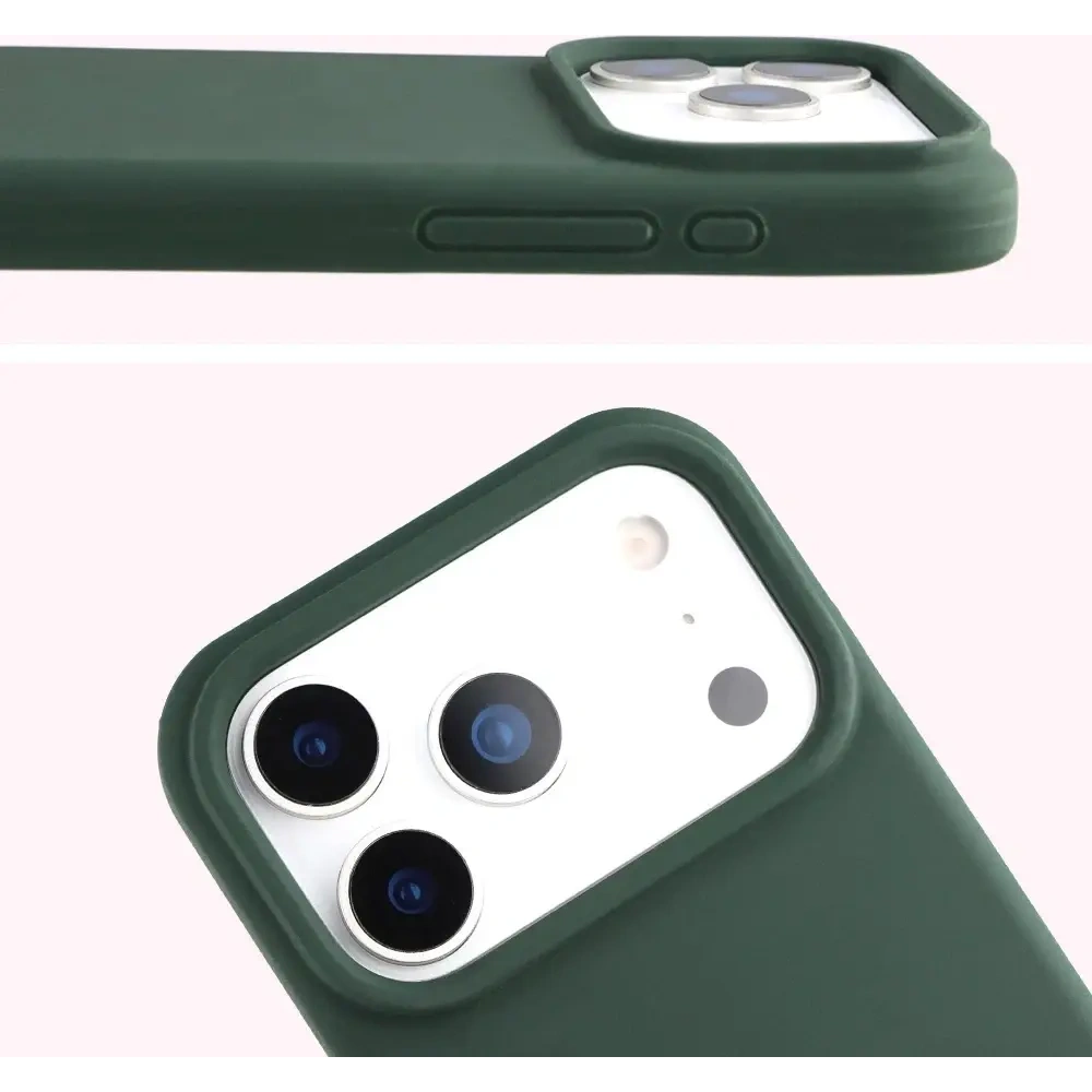 Silikonowe etui Bizon Soft Case do Apple iPhone 17 Pro ciemnozielone