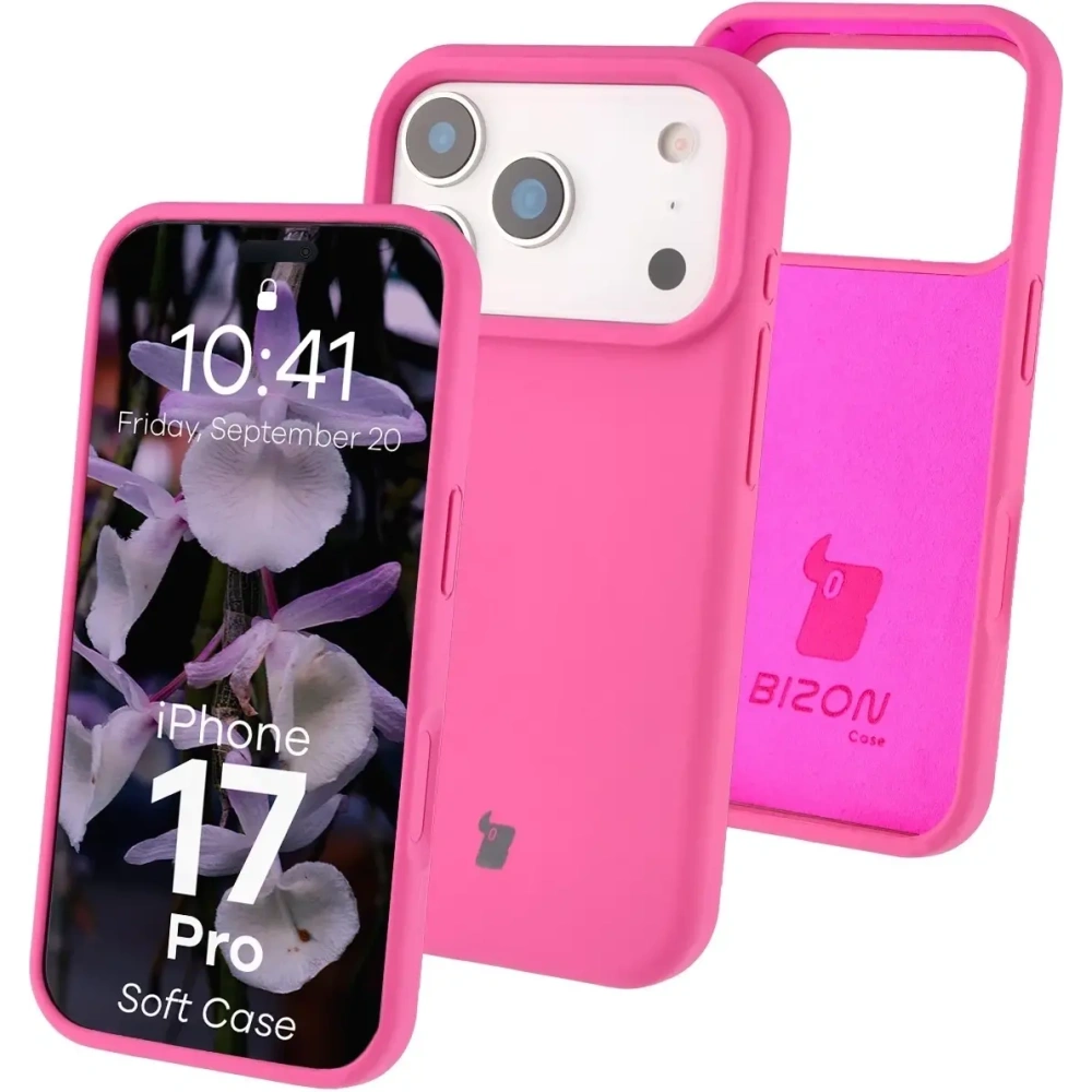 Silikonowe etui Bizon Soft Case do Apple iPhone 17 Pro fuksja