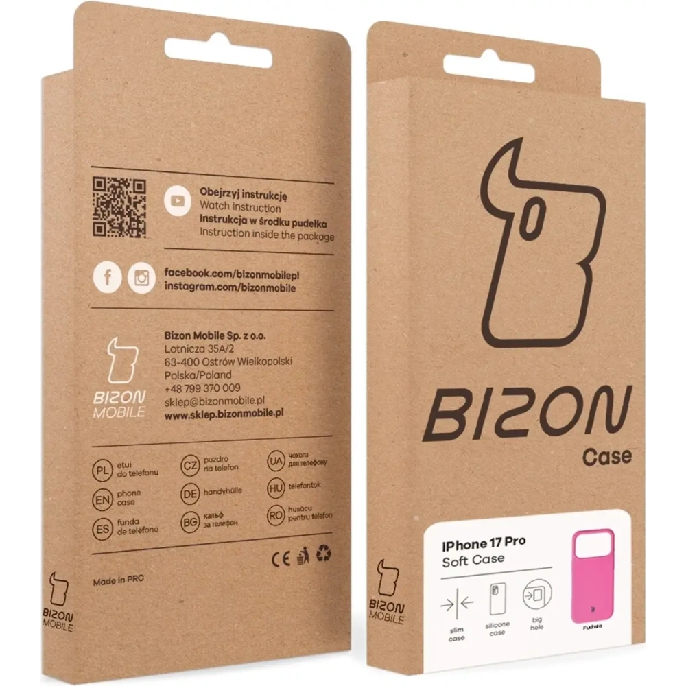 Silikonowe etui Bizon Soft Case do Apple iPhone 17 Pro fuksja