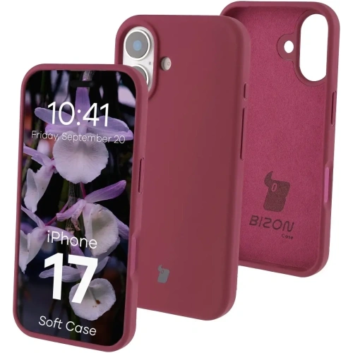 Silikonowe etui Bizon Soft Case do Apple iPhone 17 ciemnofioletowe