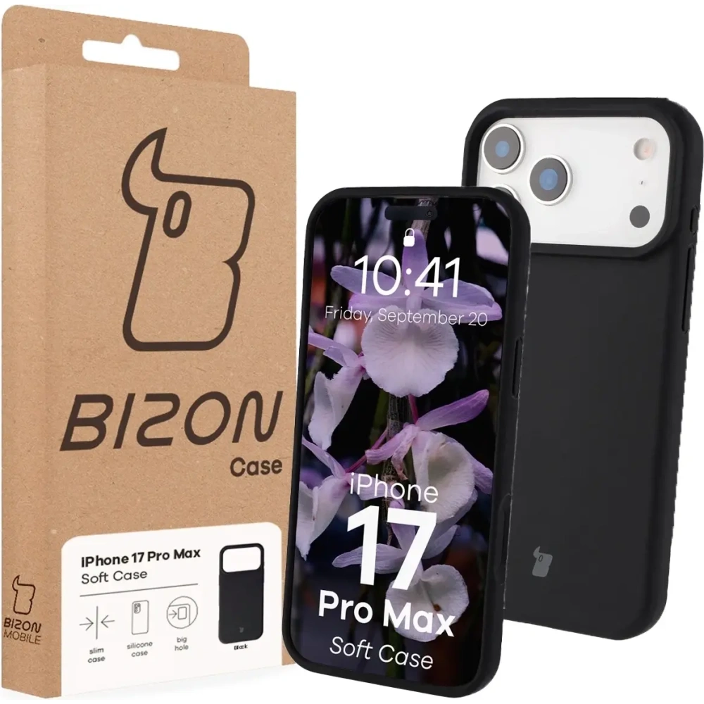 Silikonowe etui Bizon Soft Case do Apple iPhone 17 Pro Max czarne