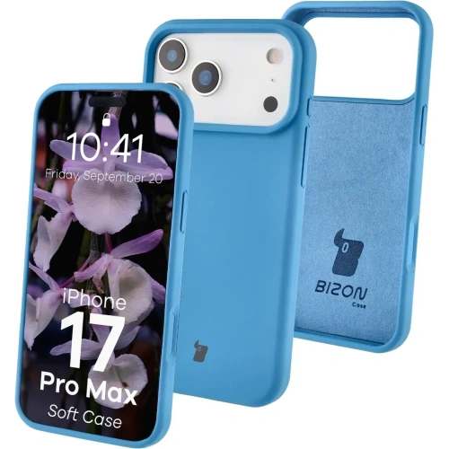 Silikonowe etui Bizon Soft Case do Apple iPhone 17 Pro Max niebieskie