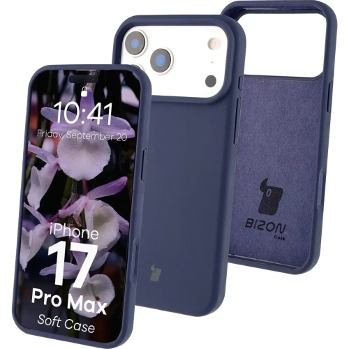 Silikonowe etui Bizon Soft Case do Apple iPhone 17 Pro Max ciemnoniebieskie