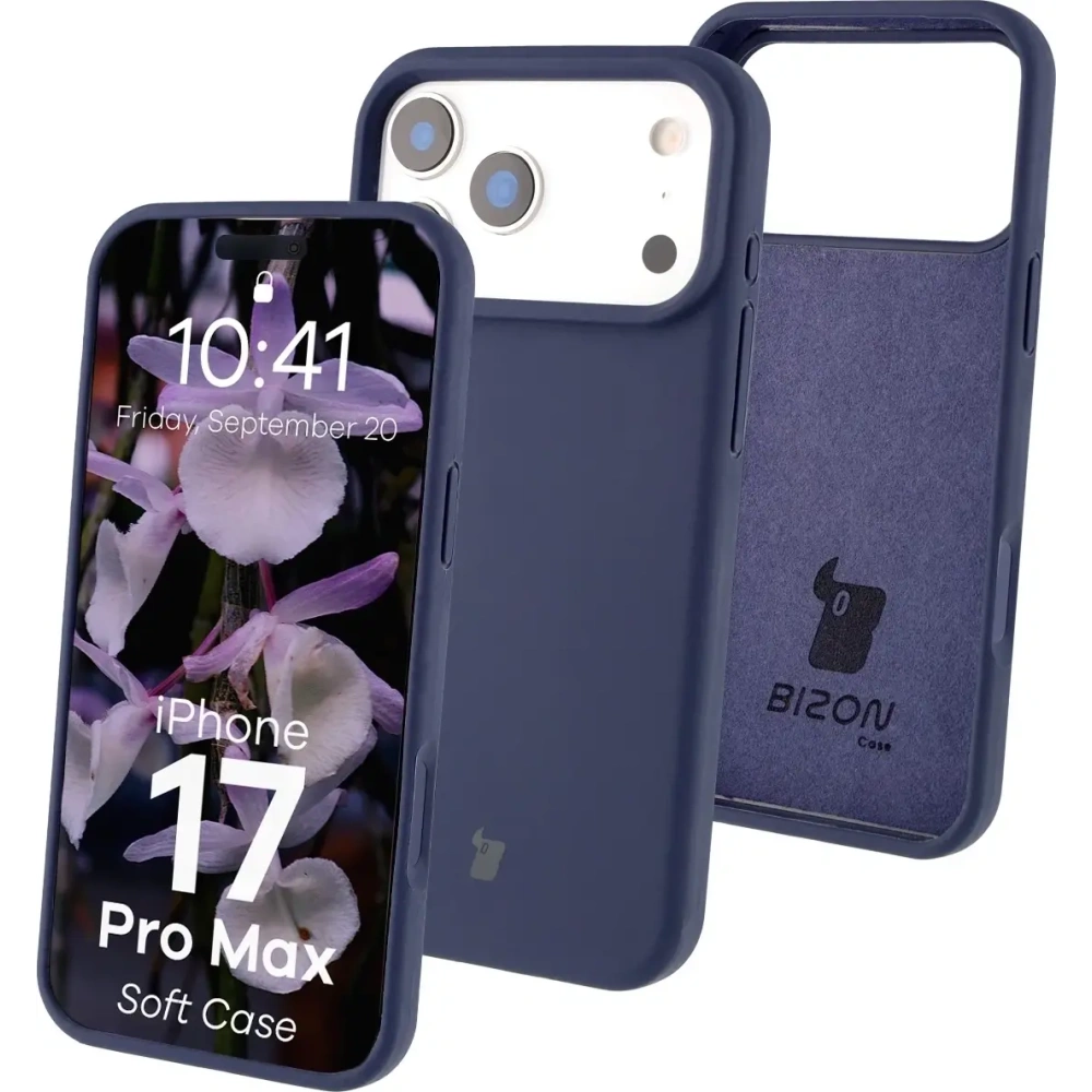 Silikonowe etui Bizon Soft Case do Apple iPhone 17 Pro Max ciemnoniebieskie