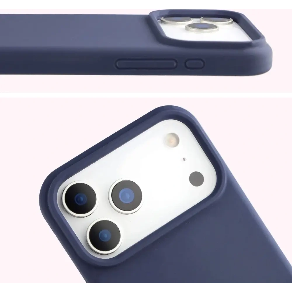 Silikonowe etui Bizon Soft Case do Apple iPhone 17 Pro Max ciemnoniebieskie