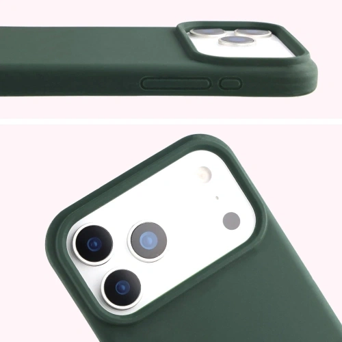 Silikonowe etui Bizon Soft Case do Apple iPhone 17 Pro Max ciemnozielone