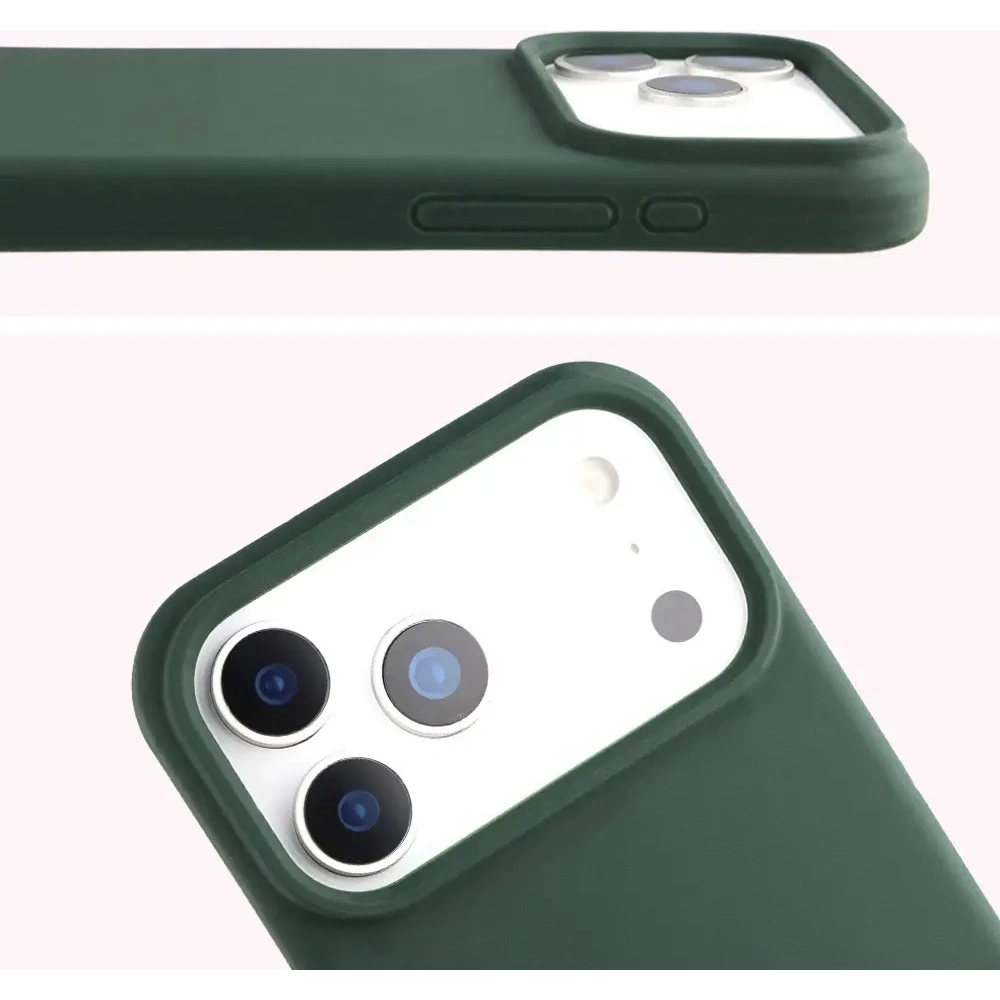 Silikonowe etui Bizon Soft Case do Apple iPhone 17 Pro Max ciemnozielone