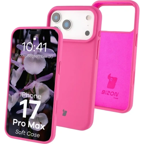 Silikonowe etui Bizon Soft Case do Apple iPhone 17 Pro Max fuksja