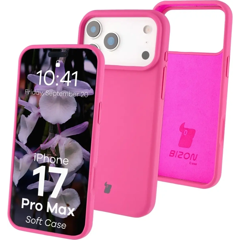 Silikonowe etui Bizon Soft Case do Apple iPhone 17 Pro Max fuksja